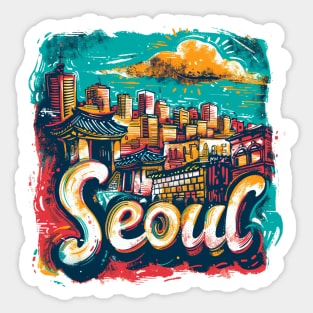Seoul Retro South Korea t-shirt Sticker